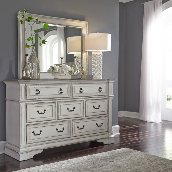 Abbey Park King California Sleigh Bed, Dresser & Mirror, Night Stand - 520-BR-CSLDMN