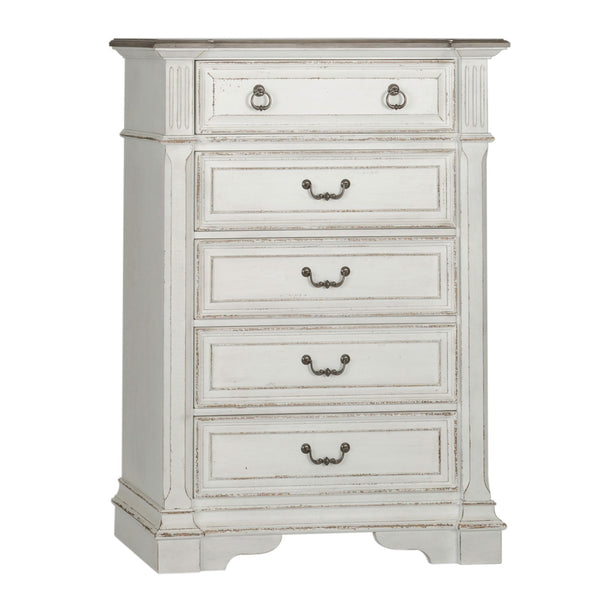 Abbey Park King Panel Bed, Dresser & Mirror, Chest, Night Stand - 520-BR-KPBDMCN