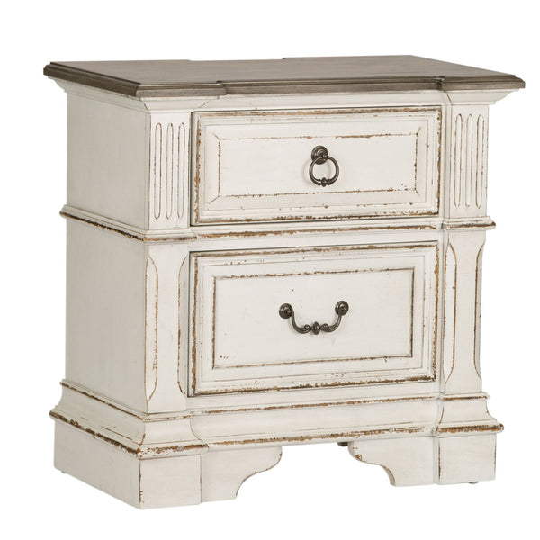 Abbey Park King Panel Bed, Dresser & Mirror, Night Stand - 520-BR-KPBDMN