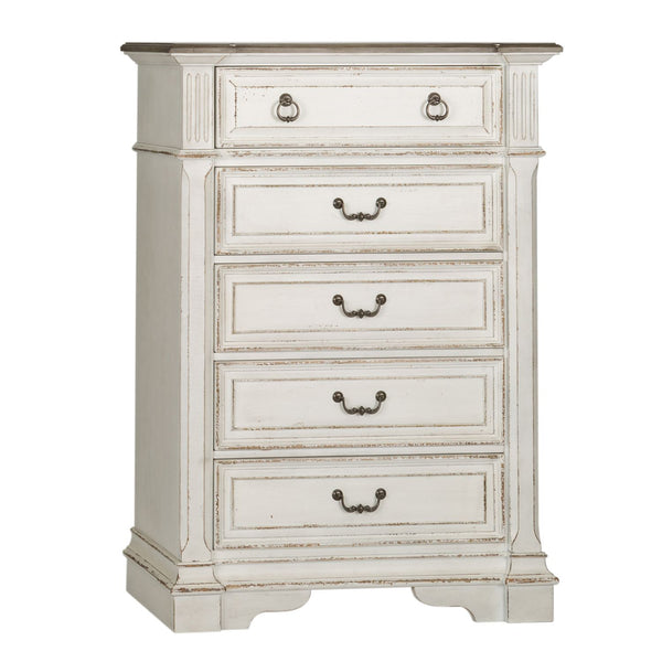 Abbey Park King Uph Sleigh Bed, Dresser & Mirror, Chest, Night Stand - 520-BR-KUSLDMCN