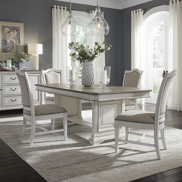 Abbey Park 5 Piece Trestle Table Set - 520-DR-5TRS