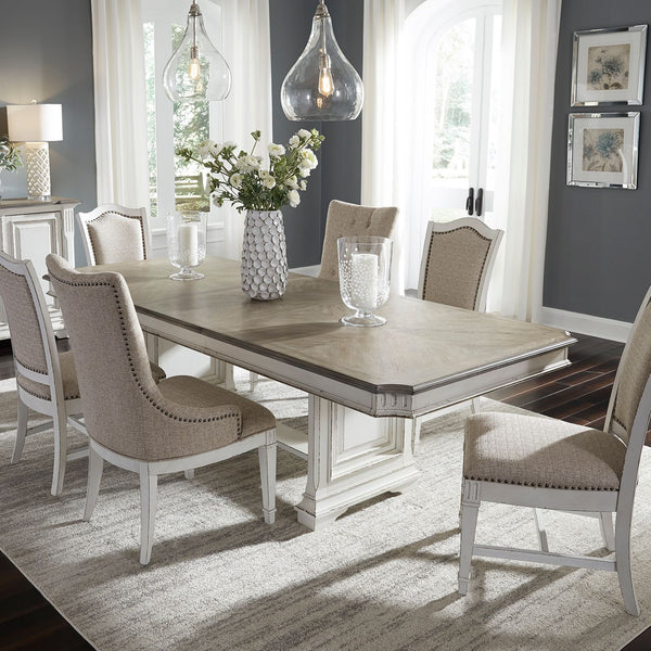 Abbey Park 7 Piece Trestle Table Set - 520-DR-7TRS
