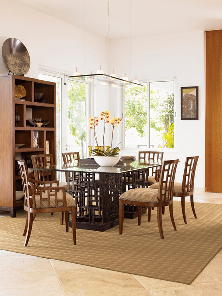 South Sea Dining Table With 84 X 48 Inch Glass Top
