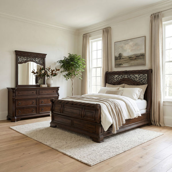 Arbor Place Queen Sleigh Bed, Dresser & Mirror - 575-BR-QSLDM