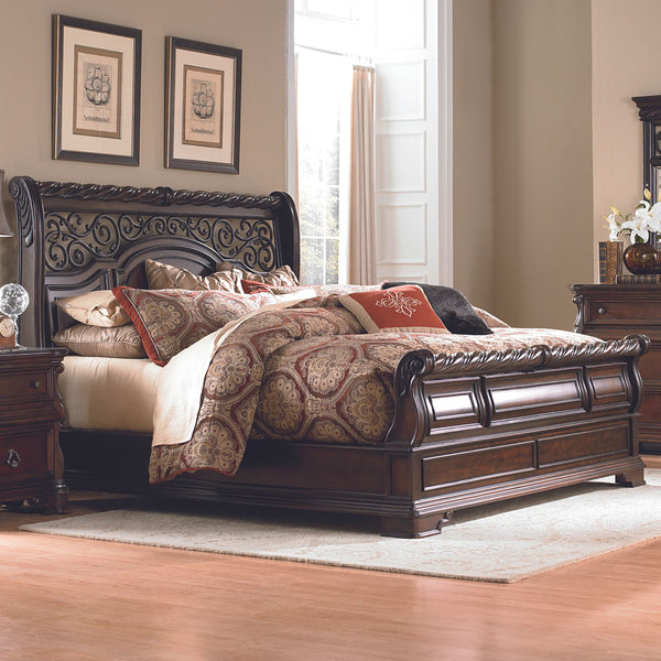 Arbor Place Queen Sleigh Bed, Dresser & Mirror, Chest - 575-BR-QSLDMC