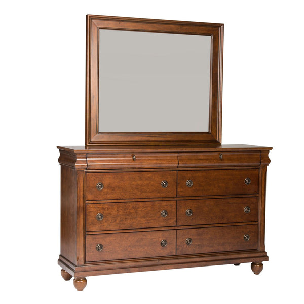 Rustic Traditions King California Sleigh Bed, Dresser & Mirror - 589-BR-KCSDM
