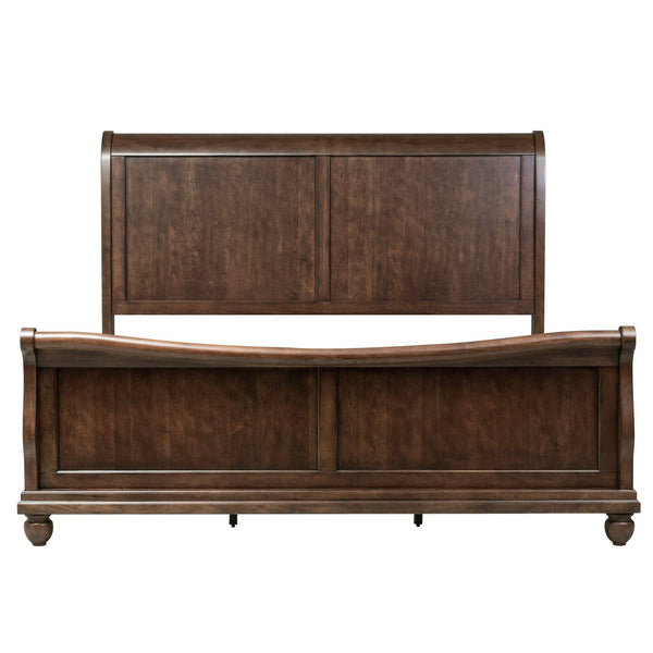 Rustic Traditions King California Sleigh Bed, Dresser & Mirror, Chest - 589-BR-KCSDMC