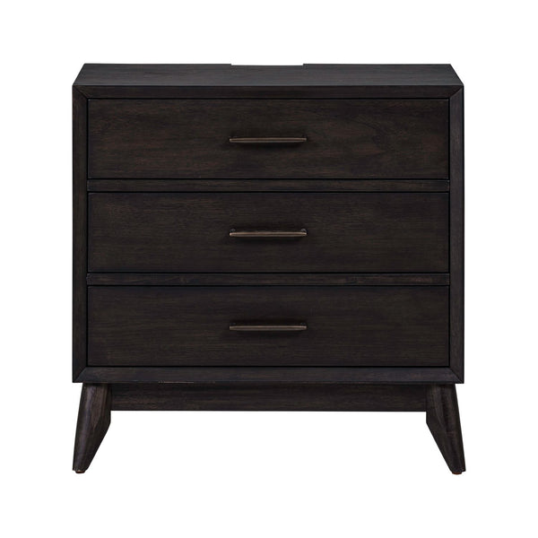 Century Modern Nightstand w/ Charging Station - 604B-BR61