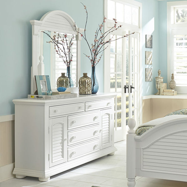 Summer House I King Panel Bed, Dresser & Mirror - 607-BR-KPBDM