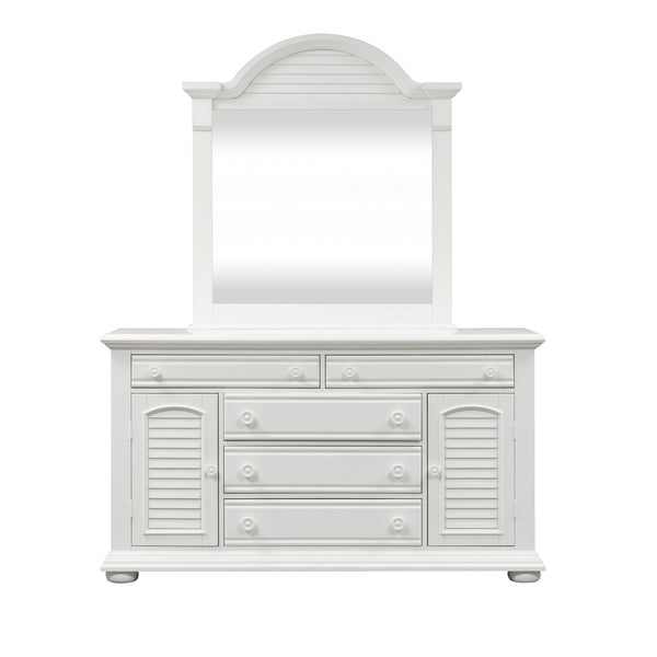 Summer House I King Poster Bed, Dresser & Mirror, Chest, Night Stand - 607-BR-KPSDMCN