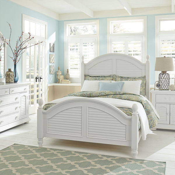 Summer House I King Poster Bed, Dresser & Mirror, Chest, Night Stand - 607-BR-KPSDMCN