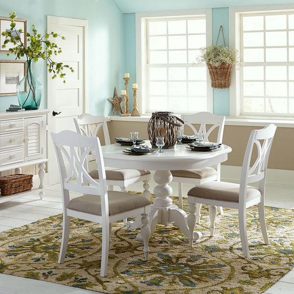 Summer House 5 Piece Pedestal Table Set - 607-CD-5PDS