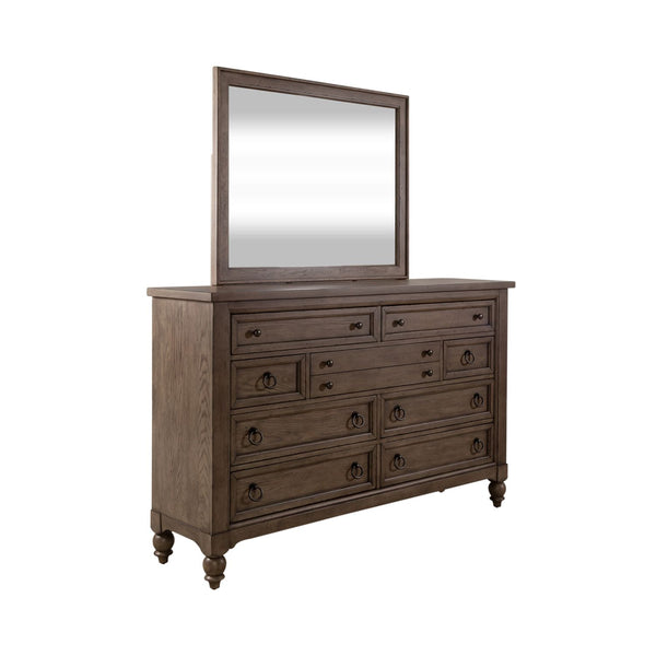 Americana Farmhouse King California Sleigh Bed, Dresser & Mirror, Chest - 615-BR-KCSDMC