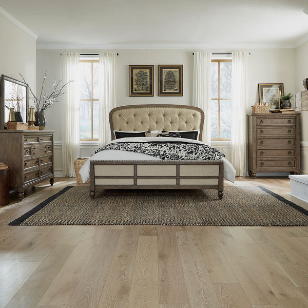 Americana Farmhouse Queen Shelter Bed, Dresser & Mirror, Chest - 615-BR-QSHDMC