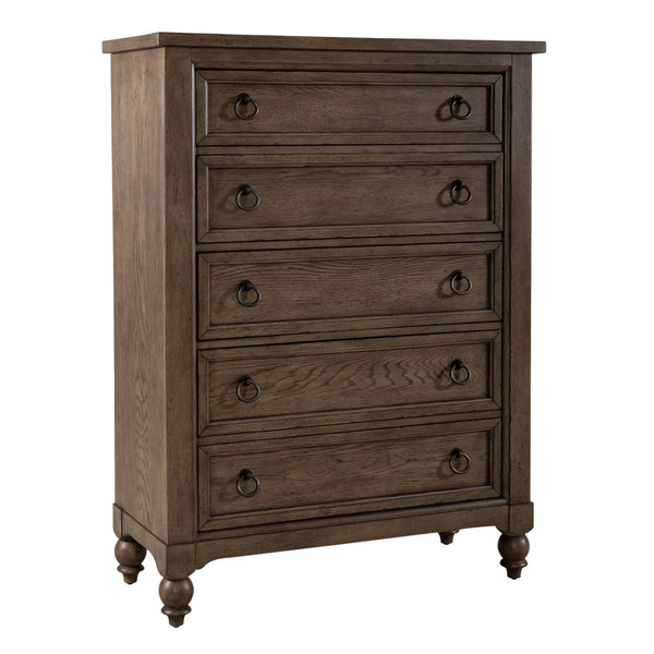 Americana Farmhouse Queen Shelter Bed, Dresser & Mirror, Chest, Night Stand - 615-BR-QSHDMCN