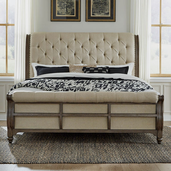 Americana Farmhouse Queen Sleigh Bed - 615-BR-QSL