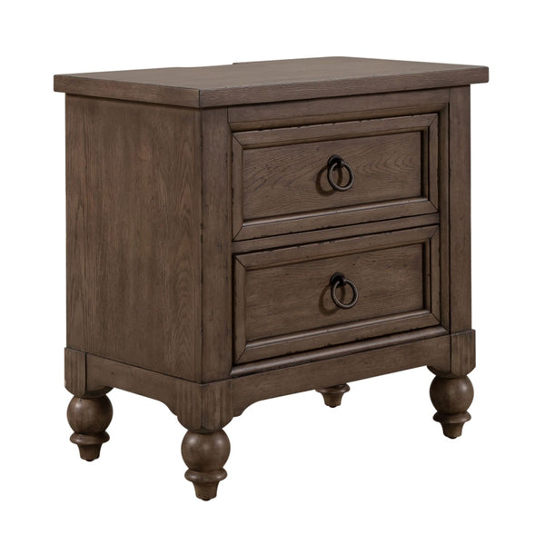 Americana Farmhouse Queen Sleigh Bed, Dresser & Mirror, Chest, N/S - 615-BR-QSLDMCN