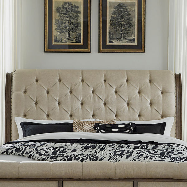 Americana Farmhouse Queen Uph Sleigh Headboard - 615-BR21HU