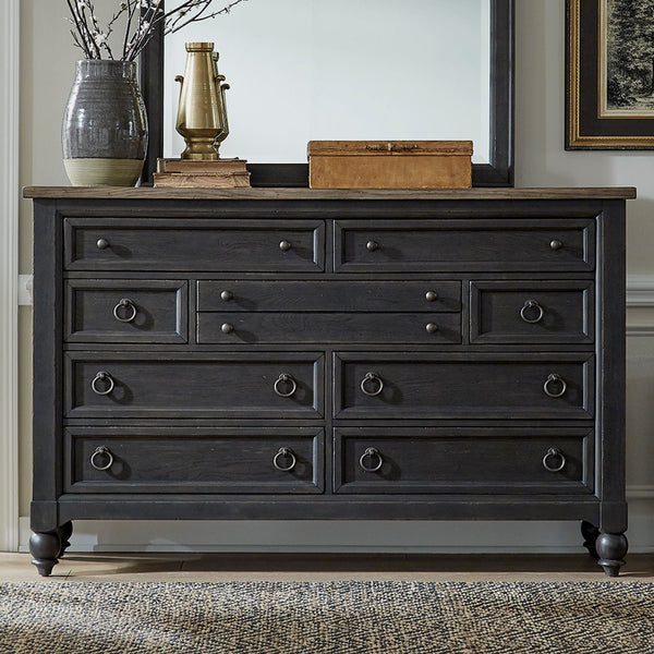 Americana Farmhouse 9 Drawer Dresser - Black - 615-BR31-B