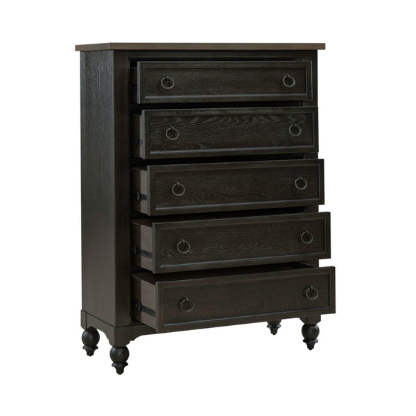 Americana Farmhouse 5 Drawer Chest - Black - 615-BR41-B