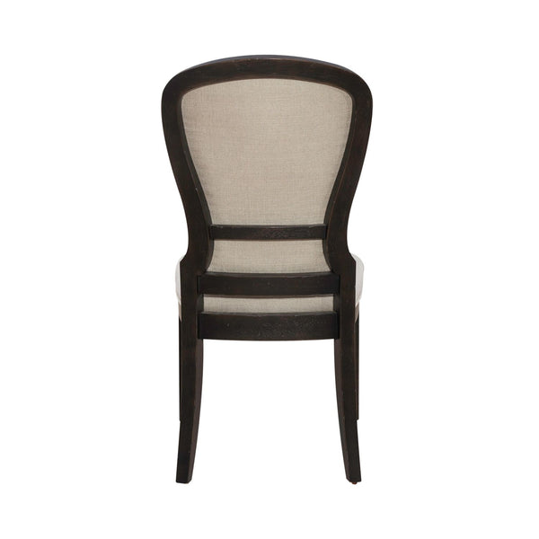 Americana Farmhouse Uph Tufted Back Side Chair - Black - 615-C0501S-B