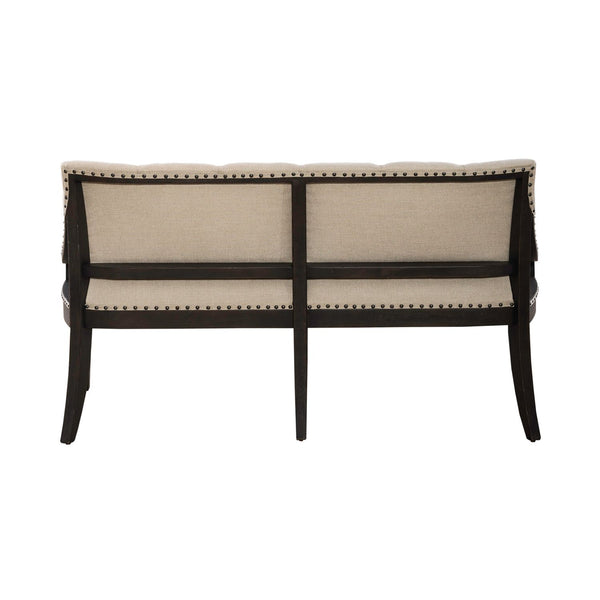 Americana Farmhouse Uph Shelter Dining Bench- Black - 615-C6501B-B