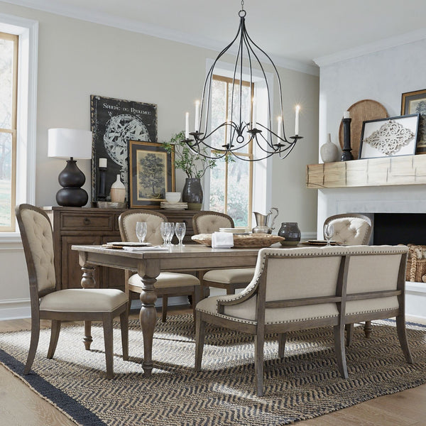 Americana Farmhouse Optional 6 Piece Leg Table Set - 615-DR-O6LTS