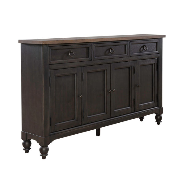 Americana Farmhouse Hall Buffet- Black - 615-HB7242-B