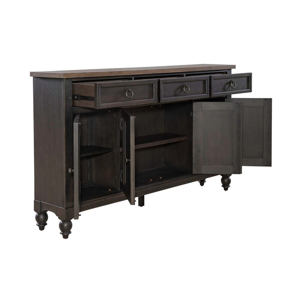 Americana Farmhouse Hall Buffet- Black - 615-HB7242-B