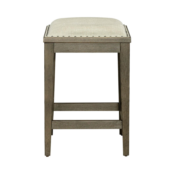 Americana Farmhouse Uph Console Stool