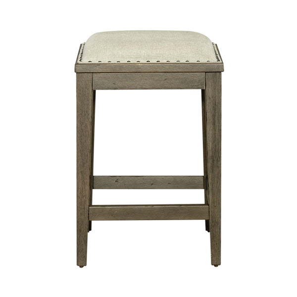 Americana Farmhouse Uph Console Stool