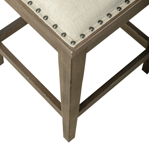Americana Farmhouse Uph Console Stool