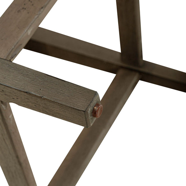 Americana Farmhouse Uph Console Stool