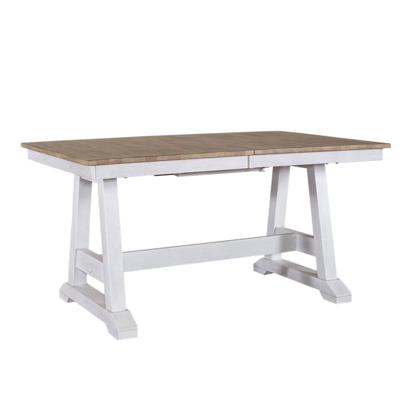 Lindsey Farm 5 Piece Trestle Table Set - 62WH-CD-5TRS