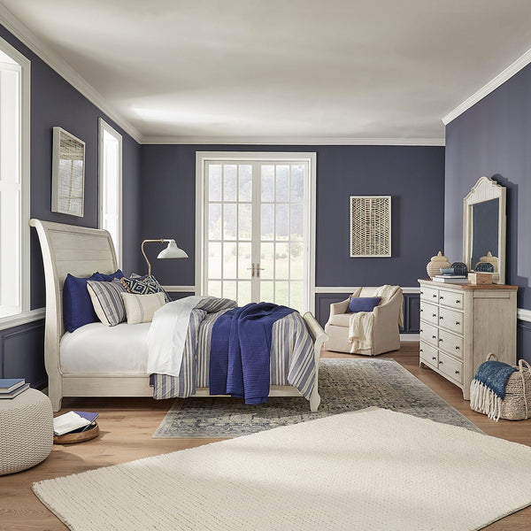 Farmhouse Reimagined King Sleigh Bed, Dresser & Mirror - 652-BR-KSLDM