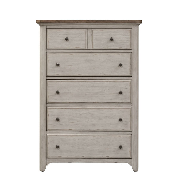 Farmhouse Reimagined Queen Poster Bed, Dresser & Mirror, Chest, Night Stand - 652-BR-QPSDMCN