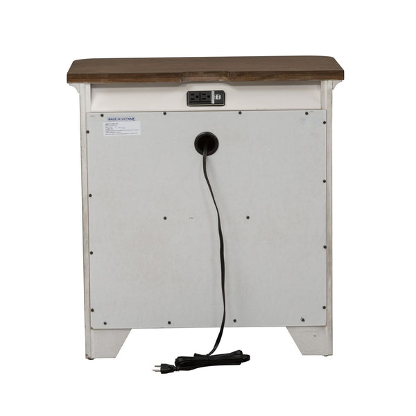 Farmhouse Reimagined 3 Drawer Night Stand w/ Charging Station - 652-BR61