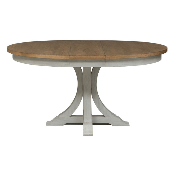 Farmhouse Reimagined 5 Piece Pedestal Table Set - 652-DR-5PDS