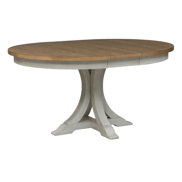 Farmhouse Reimagined 5 Piece Pedestal Table Set - 652-DR-5PDS