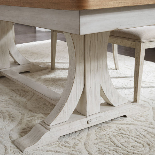 Farmhouse Reimagined 5 Piece Trestle Table Set - 652-DR-5TRS