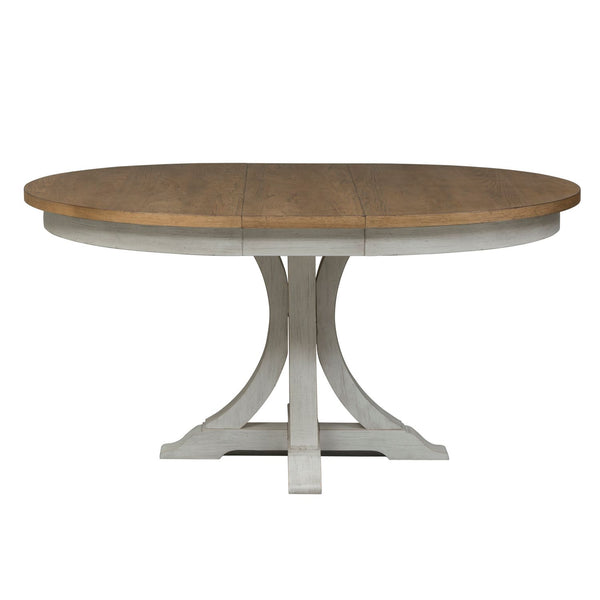 Farmhouse Reimagined Opt 5 Piece Pedestal Table Set - 652-DR-O5PDS