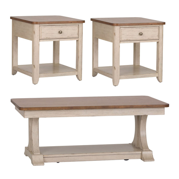 Farmhouse Reimagined 3 Piece Set (1-Cocktail 2-End Tables) - 652-OT-3PCS