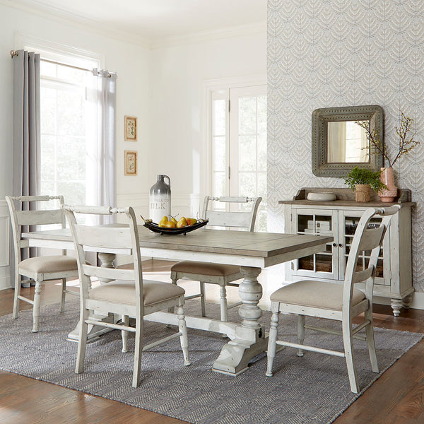 Whitney 5 Piece Trestle Table Set - 661W-CD-5TRS
