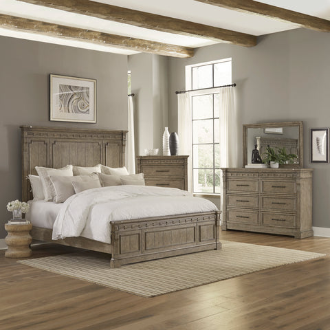 Town & Country 711-BR-KPBDMC King Panel Bed, Dresser & Mirror, Chest