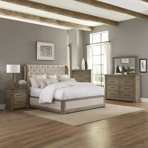 Town & Country 711-BR-KSHDMCN King Shelter Bed, Dresser & Mirror, Chest, NS