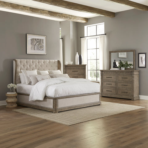Town & Country 711-BR-KSHDMC King Shelter Bed, Dresser & Mirror, Chest