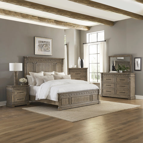 Town & Country 711-BR-QPBDMCN Queen Panel Bed, Dresser & Mirror, Chest, NS