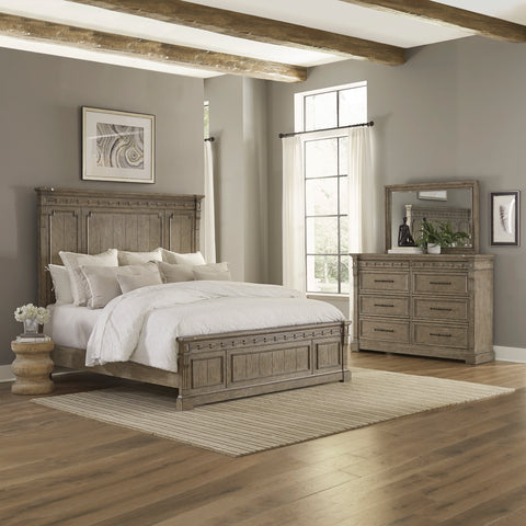 Town & Country 711-BR-QPBDM Queen Panel Bed, Dresser & Mirror