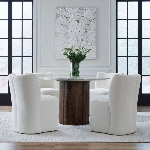 Accent Dining Chair w/ Casters - Ivory - 728-ADC90-IV