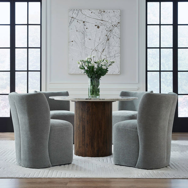 Accent Dining Chair w/ Casters - Sapphire - 728-ADC90-SP